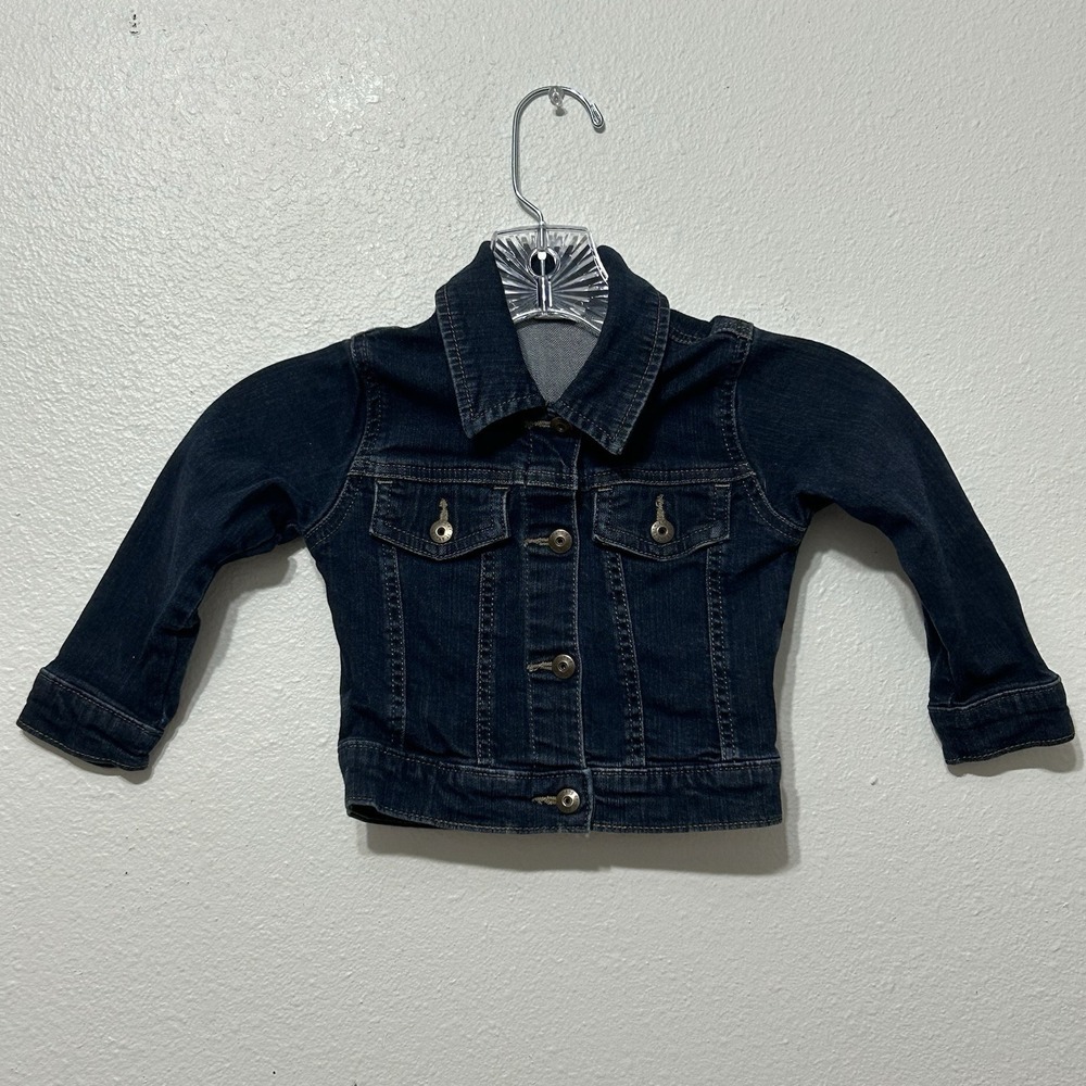 Wrangler Blue Dark Wash Snap Front Jean Trucker Jacket Toddler Size 24 Months